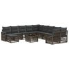 vidaXL Conjunto de Sof&aacute; de Jardim 12 unid. Cinzento vime PE