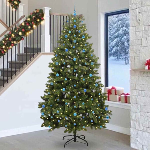 vidaXL &Aacute;rvore de Natal Artificial Verde 270 cm PVC e Metal