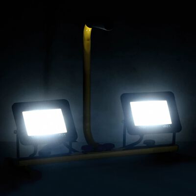 vidaXL Projetor c/ iluminação LED e pega 2x30 W branco frio