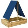 vidaXL Caixa de areia c/ telhado 80x60x97,5 cm pinho impregnado