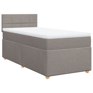 vidaXL Cama com molas/colch&atilde;o 100x200 cm tecido cinza-acastanhado