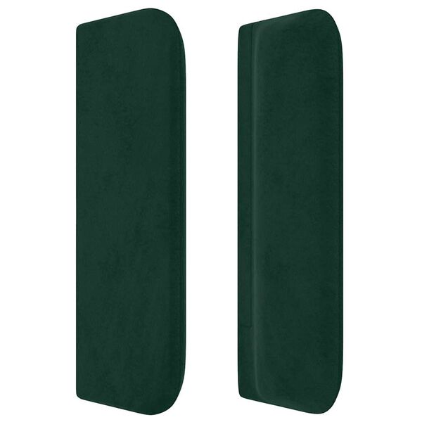 vidaXL Cabeceira de cama c/ abas veludo 83x16x78/88 cm verde-escuro