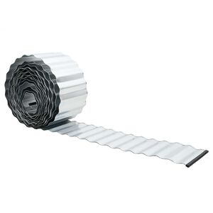 vidaxl Acabamento para Gramado 5 m x 10 cm A&ccedil;o Galvanizado Prateado