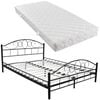 vidaXL Cama com colch&atilde;o 180x200 cm metal preto