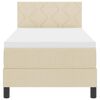 vidaXL Cama Box com colch&atilde;o com cabeceira Creme 80 x 200 cm tecido
