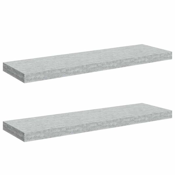 vidaXL Prateleiras de parede 2 pcs 80x23,5x3,8cm MDF cinzento-cimento