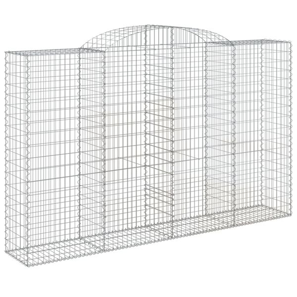 vidaXL Cestos gabi&atilde;o arqueados 9pcs 300x50x180/200cm ferro galvanizado