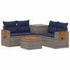vidaXL Conjunto de Sof&aacute;s 6 unid. Cinza e Azul Marinho