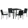 vidaXL Conjunto de Jantar para Jardim 5 unid. Preto e Cinza