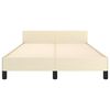 vidaXL Estrutura de cama c/ cabeceira couro artificial 120x200cm creme
