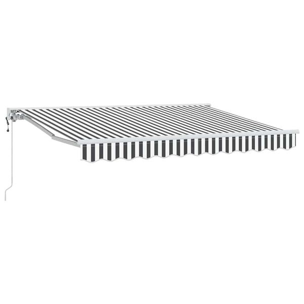 vidaXL Toldo Retr&aacute;til Antracite e Branco 250 x 200 cm