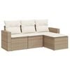 vidaXL 4 pcs conjunto de sof&aacute;s para jardim c/ almofad&otilde;es vime PE bege