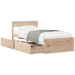 vidaXL Cama sem colch&atilde;o 90x200 cm madeira de pinho maci&ccedil;a