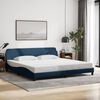 vidaXL Estrutura de cama Dover 200x200 cm tecido azul