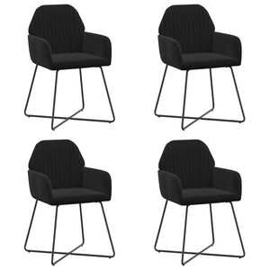 vidaXL Cadeiras de Jantar 4 unid. Veludo Preto 55 x 50 x 84 cm