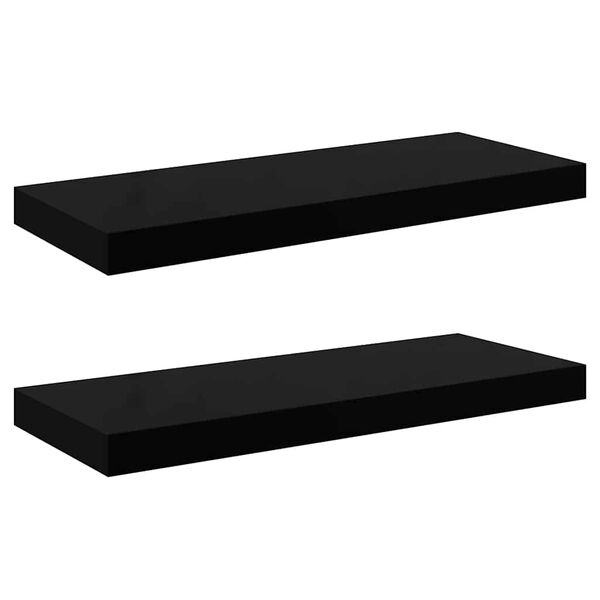 vidaXL Prateleiras de parede suspensas 2 pcs 60x23,5x3,8 cm MDF preto