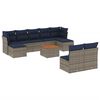 vidaXL Conjunto de sof&aacute; de jardim com 10 pe&ccedil;as e almofadas em rattan sint&eacute;tico cinza