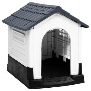 vidaXL Casota para c&atilde;es cinza 57x68x66 cm Polipropileno