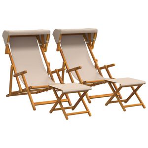 vidaXL Cadeira de Deck 4 pcs 3 Posi&ccedil;&atilde;o Madeira S&oacute;lida de Eucalipto