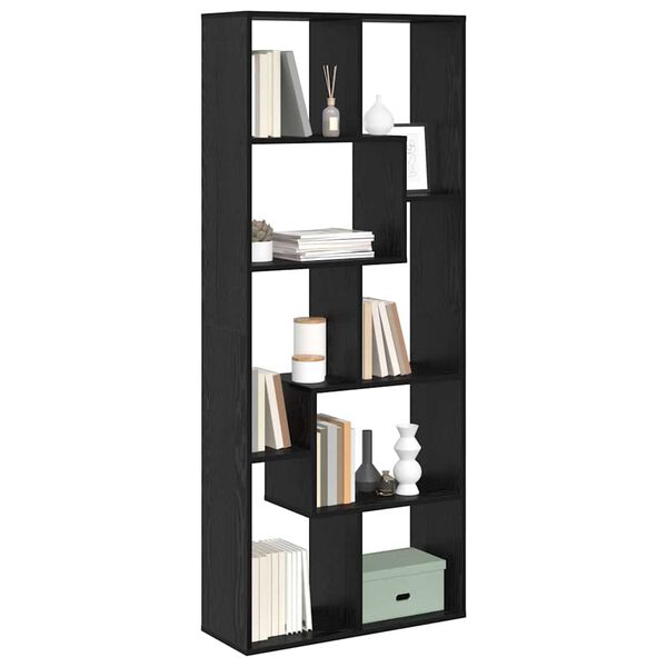 vidaXL Gabinete de Livros Carvalho Preto 67 x 25 x 162 cm