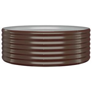 vidaXL Canteiro elevado jardim 100x100x36 a&ccedil;o galvanizado castanho
