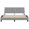 vidaXL Estrutura de cama sem colch&atilde;o Hanko 160x200 cm tecido cinzento-claro