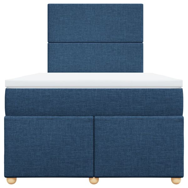 vidaXL Cama boxspring com colch&atilde;o 120x190 cm tecido azul