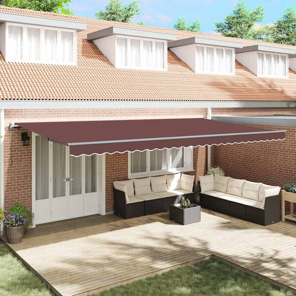 vidaXL Toldo retrátil automático 600x300 cm castanho