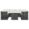 vidaXL 9 pcs conjunto lounge de paletes + almofad&otilde;es madeira de pinho