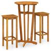 vidaXL Conjunto de bar para jardim 3 pcs madeira de ac&aacute;cia maci&ccedil;a