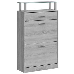 vidaXL Sapateira 63x24x104 cm derivados de madeira sonoma cinza