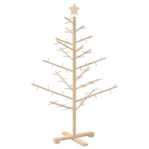 vidaXL &Aacute;rvore de Natal de Madeira com suporte Natural 125 cm