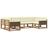 vidaXL Conjunto de Sof&aacute;s para Exterior 6 pcs Natural e Creme
