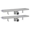VidaXL Dreno de chuveiro linear 2 pcs 530x140 mm a&ccedil;o inoxid&aacute;vel