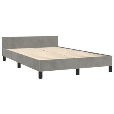 vidaXL Estrutura de cama c/ cabeceira 120x190 cm veludo cinza-claro