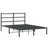vidaXL Estrutura de cama com cabeceira 135x190 cm metal preto