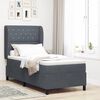 vidaXL Cama Box com colch&atilde;o Cinza Escuro 190 x 90 cm Poli&eacute;ster