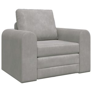 vidaXL Sof&aacute;-Cama Cinzento-claro 98 x 71 x 83 cm Veludo