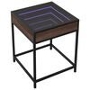 vidaXL Mesa de cabeceira c/ LED Infinity 40x40x51 cm carvalho castanho