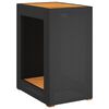 vidaXL Mesa apoio jardim c/ tampo madeira 60x40x75 cm vime PE preto