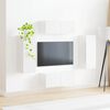 vidaXL Conjunto de Gabinete de Parede para TV 4 pcs Branco Brilhante