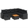 vidaXL 8 pcs conjunto sof&aacute;s de jardim com almofad&otilde;es vime PE preto
