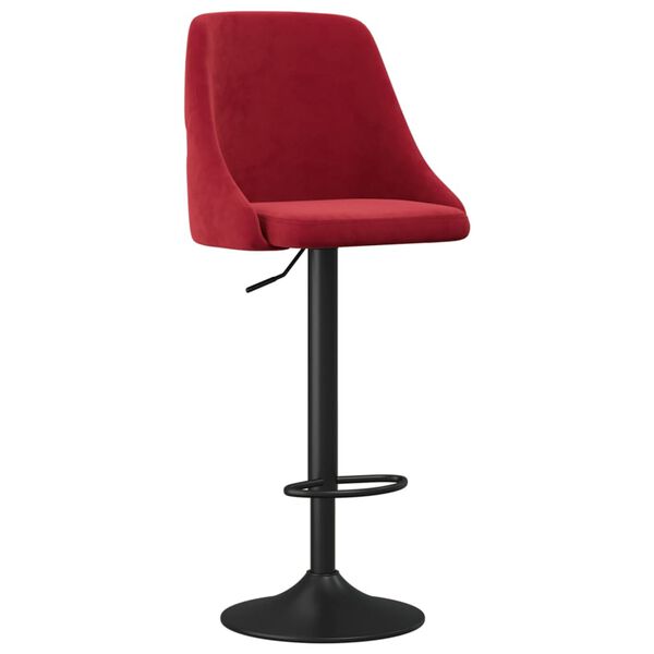 vidaXL Bancos de bar 2 pcs veludo vermelho tinto