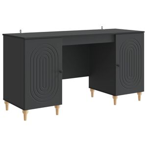 vidaXL Mesa Preto 142,5 x 50 x 75 cm Derivados de Madeira