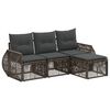 vidaXL Conjunto de Sof&aacute; de Jardim 4 pcs Cinza e Cinza Escuro vime PE