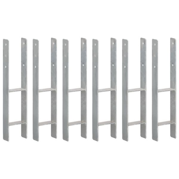 vidaXL &Acirc;ncoras de veda&ccedil;&atilde;o 6 pcs 12x6x60 cm a&ccedil;o galvanizado prateado