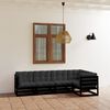 vidaXL 5 pcs conjunto longue de jardim c/ almofad&otilde;es pinho maci&ccedil;o
