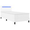 vidaXL Cama Box com colch&atilde;o Branco 90 x 190 cm Couro sint&eacute;tico