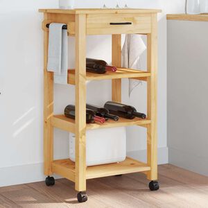 vidaXL Carrinho de cozinha MONZA 48x40x88,5 cm madeira de pinho maci&ccedil;a