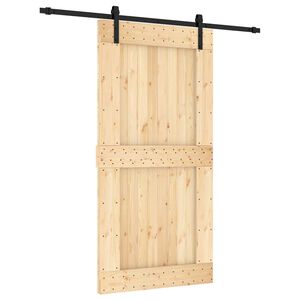 vidaXL Porta Deslizante Natural e Preto 100 x 210 cm